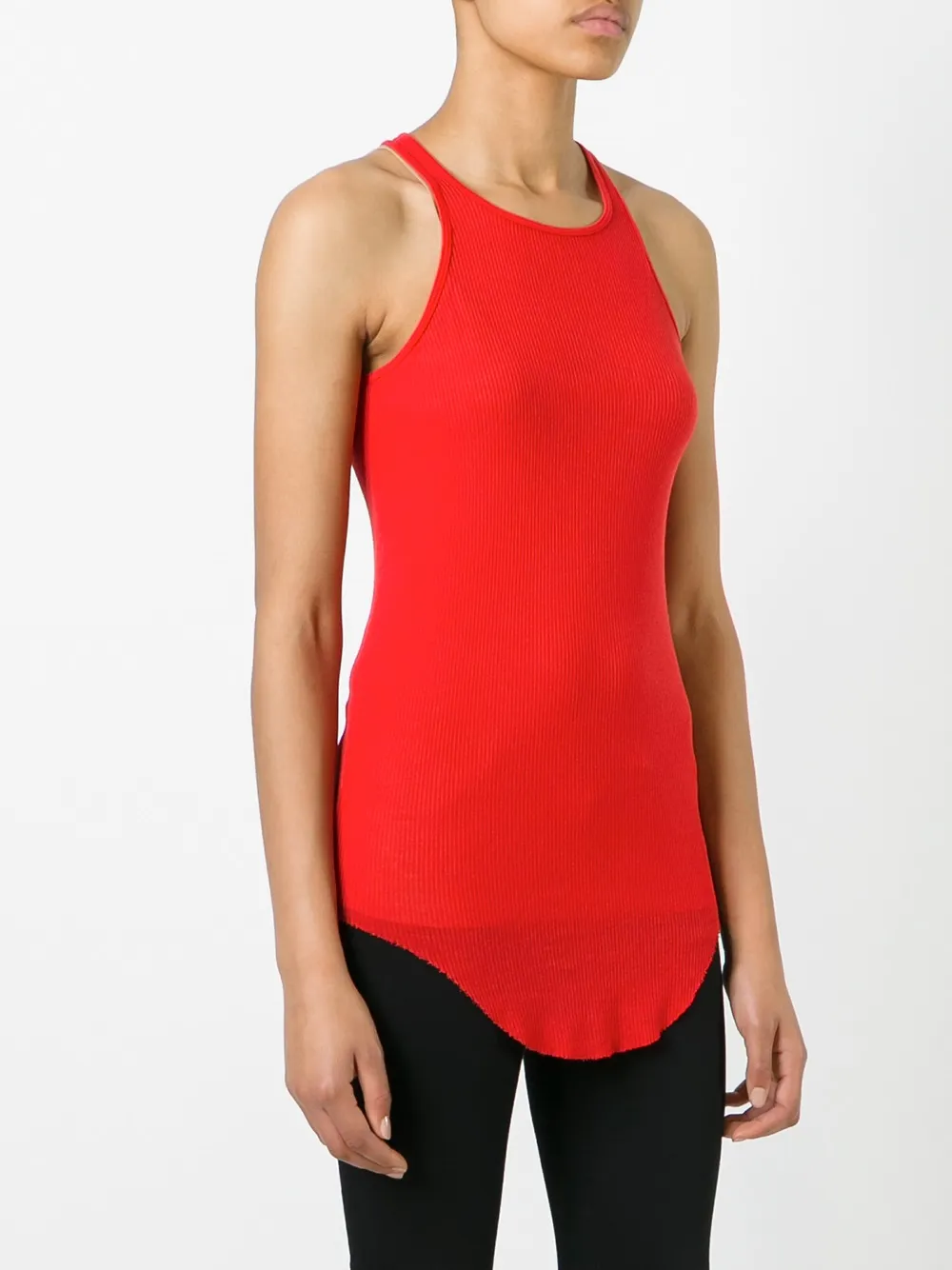 Rick Owens Curved Hem Tank Top In Red