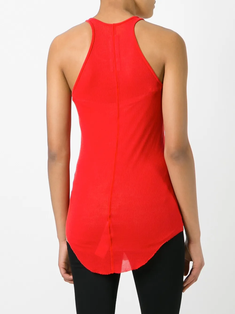 Rick Owens Curved Hem Tank Top In Red