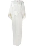 Gilda & Pearl Gina lace-trim robe - White