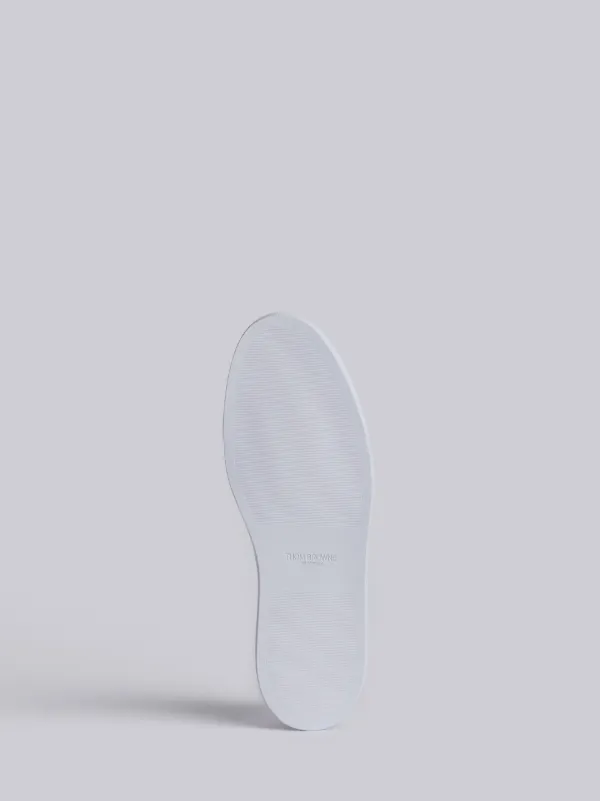 Leather Trainer In White Pebble Grain