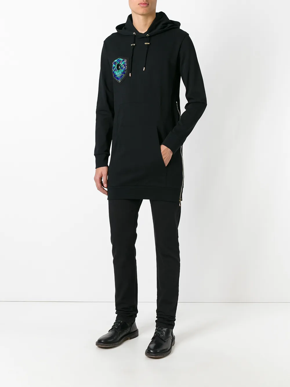 Balmain embroidered side zip hoodie | Hoodies | Image 2