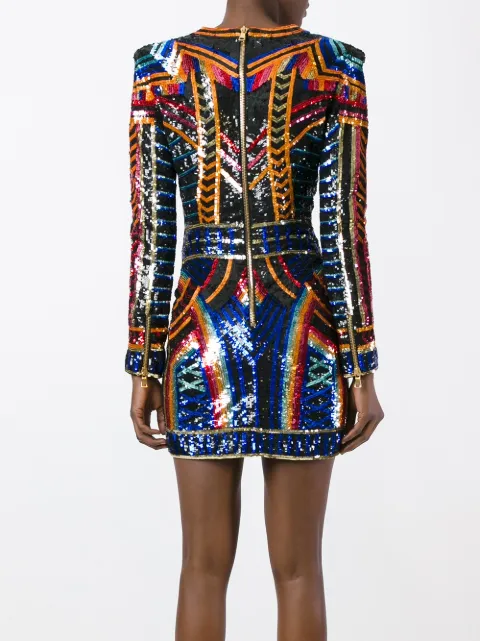 Balmain embellished sequin fitted dress $4,204 - Shop SS17 Online ...