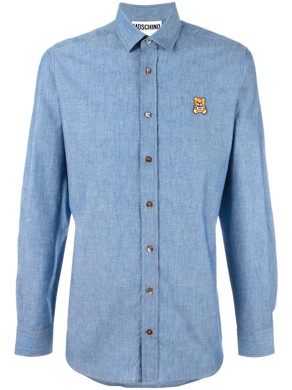 moschino toy泰迪熊刺绣衬衫