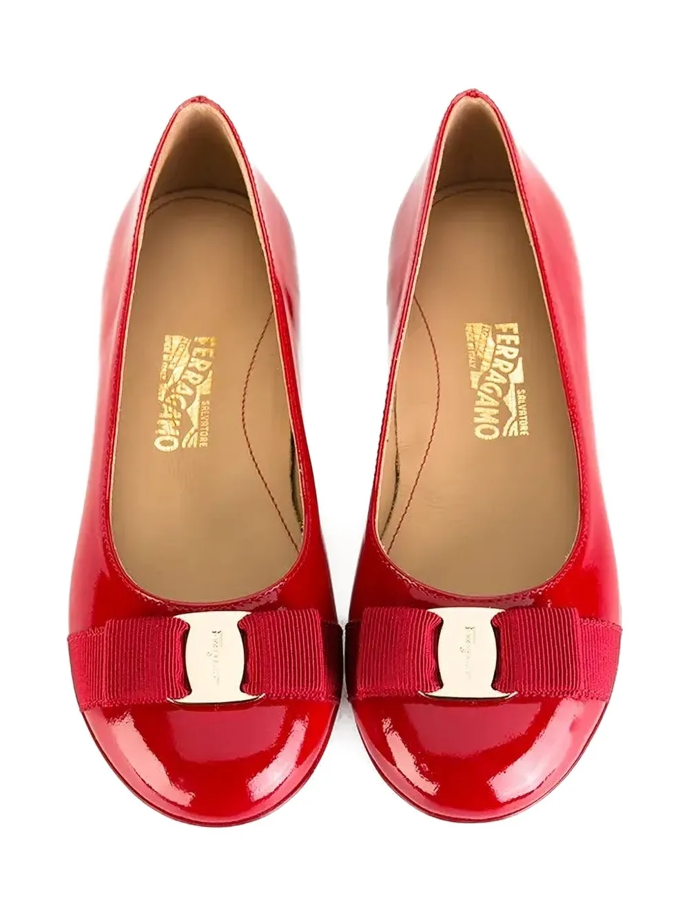 Ferragamo Kids Varina ballet flats Red