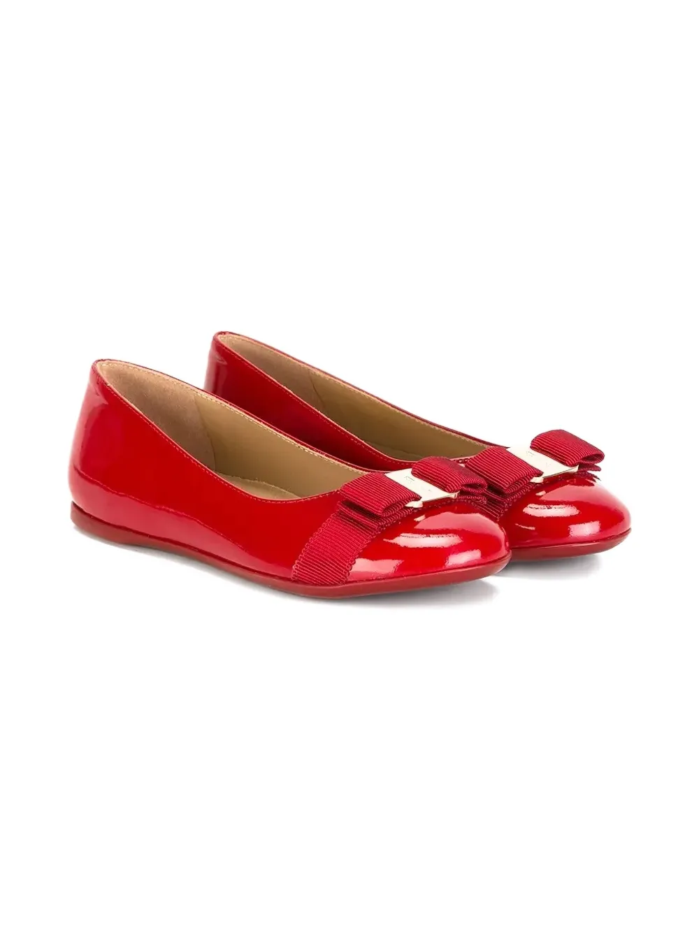 Ferragamo Kids Varina ballerina's Rood