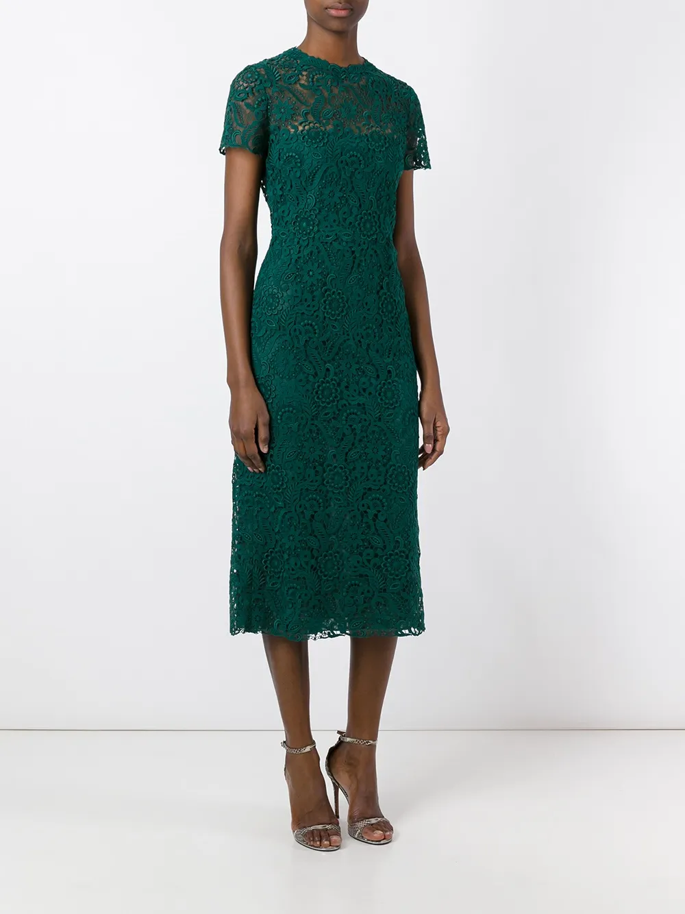 Valentino Garavani Geborduurde denimjurk Groen