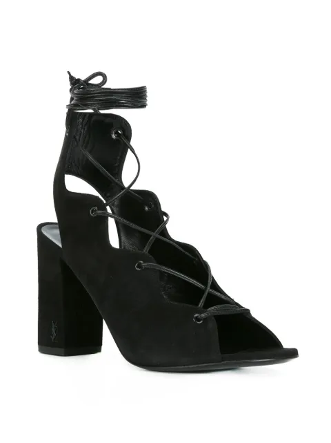 SAINT LAURENT Babies 90 lace-up cage sandals