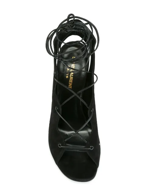 SAINT LAURENT Babies 90 lace-up cage sandals