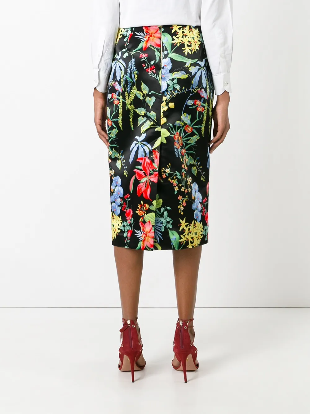 Rochas floral print pencil skirt Veelkleurig