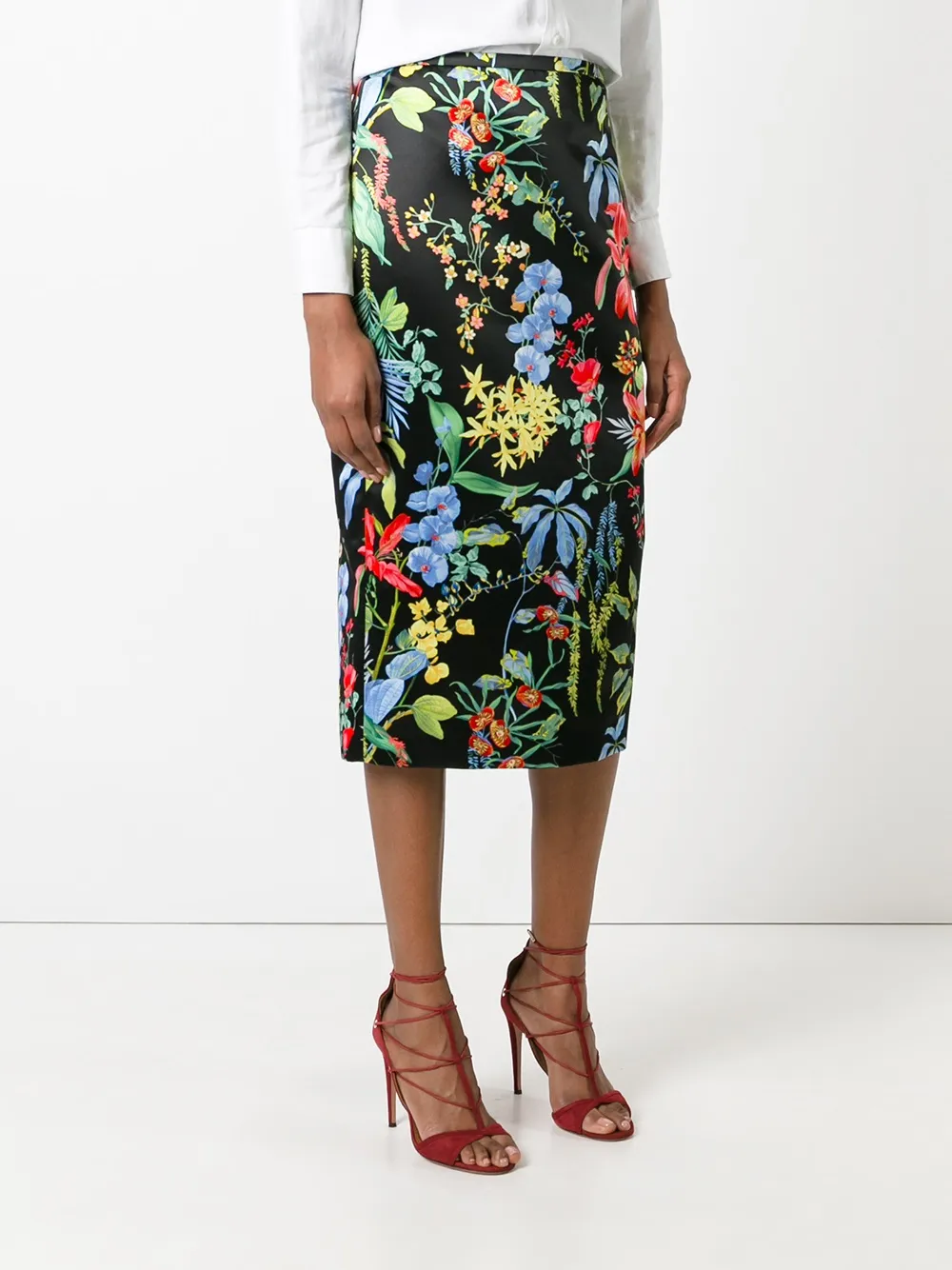 Rochas floral print pencil skirt Veelkleurig