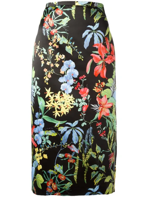 Rochas floral print pencil skirt 