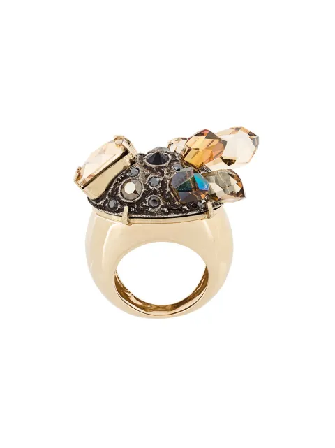 Lanvin crystal embellished chunky ring