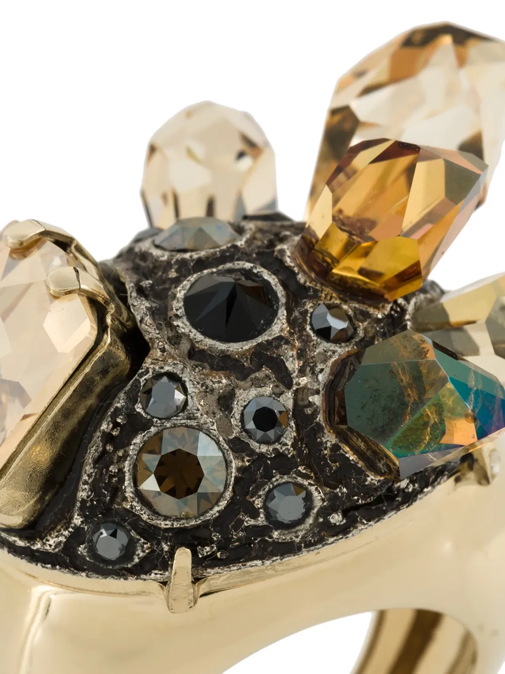  Lanvin Cocktailring Mit Kristallen   Metallic 