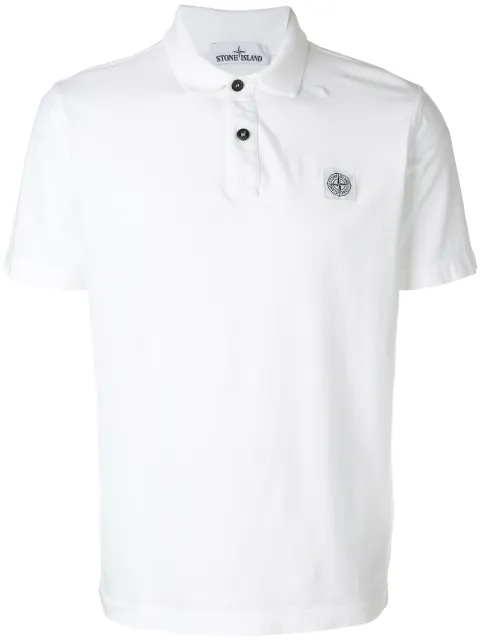 Stone Island logo patch polo shirt