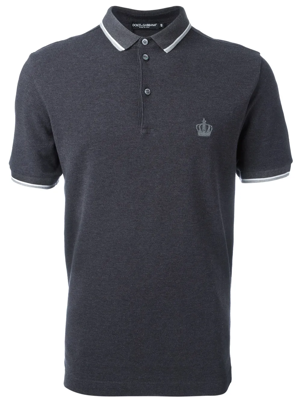Dolce & Gabbana embroidered crown polo shirt - Grigio