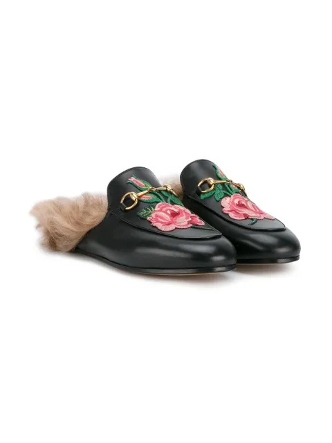 fur gucci princetown loafers
