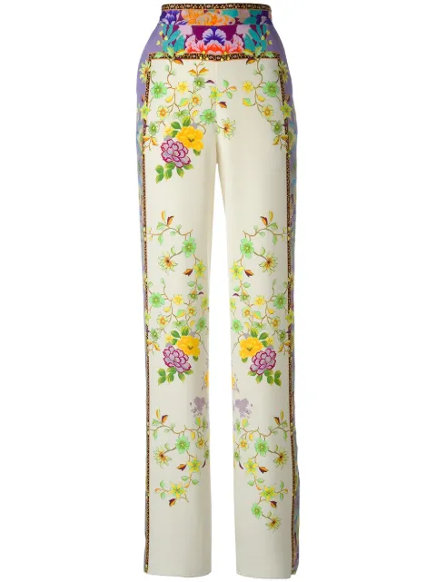 Click to view more detailed imagery on our partner's website Etro Printed Silk Crepe De Chine Pants In Multicolor