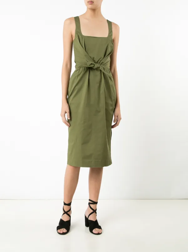 waist knot midi dress