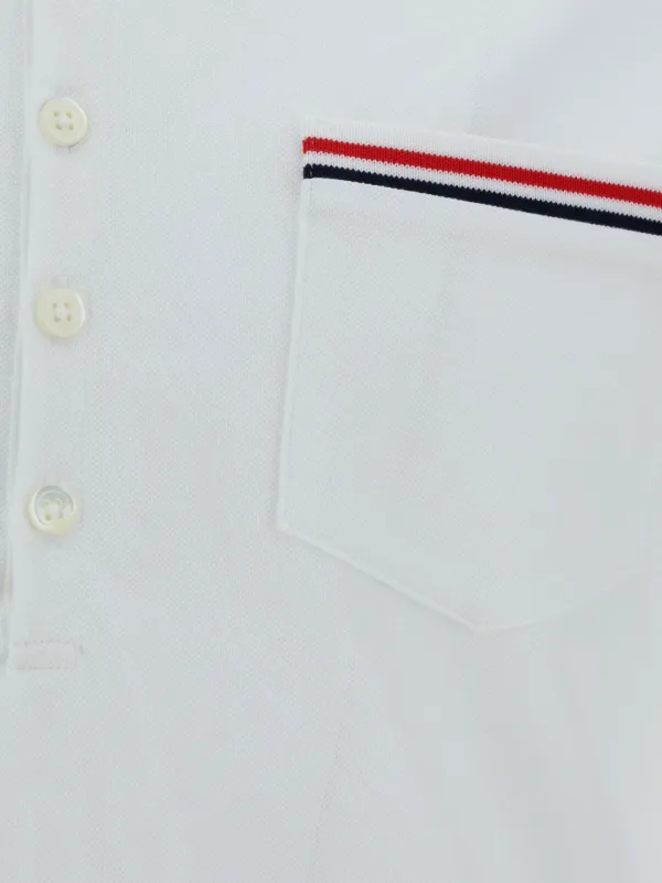 ★THOM BROWNE★コットン ジャージ ポロ Tシャツ Thom Browne Chest Pocket Polo Shirt | White | FARFETCH