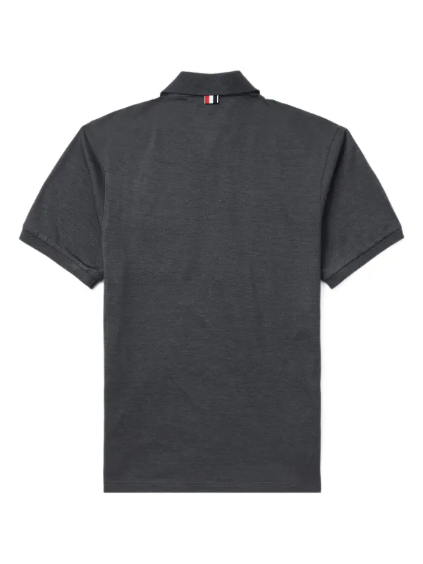 Thom Browne Rwb Pocket Trim Piqué Polo | Grey | FARFETCH JO