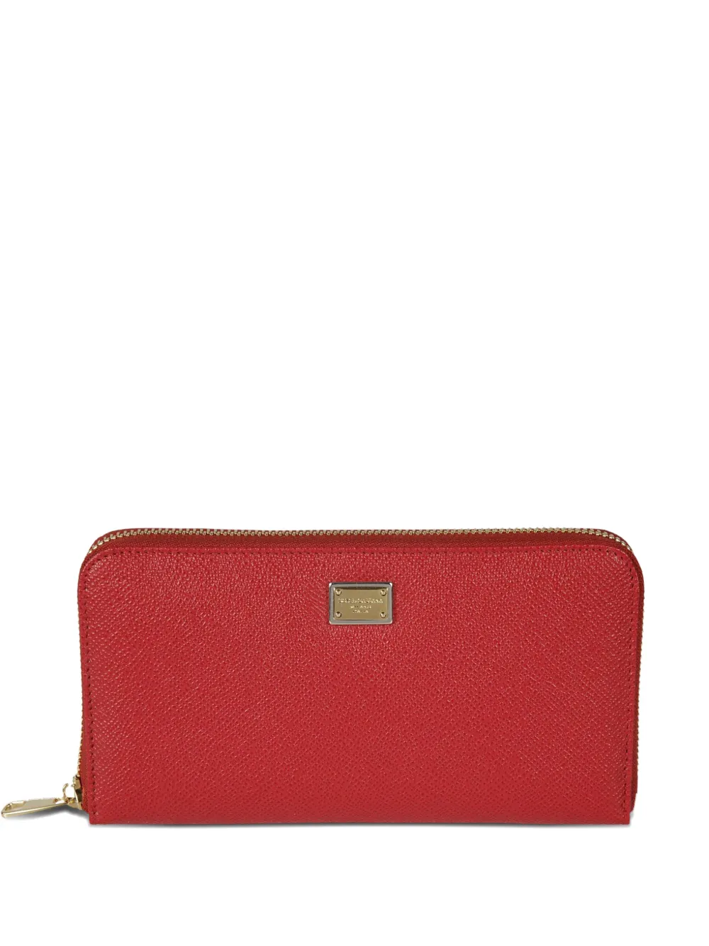 Dolce & Gabbana logo-plaque leather zip-around wallet · One Size