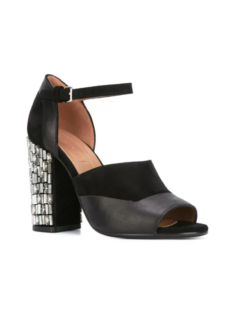 block heel embellished shoes
