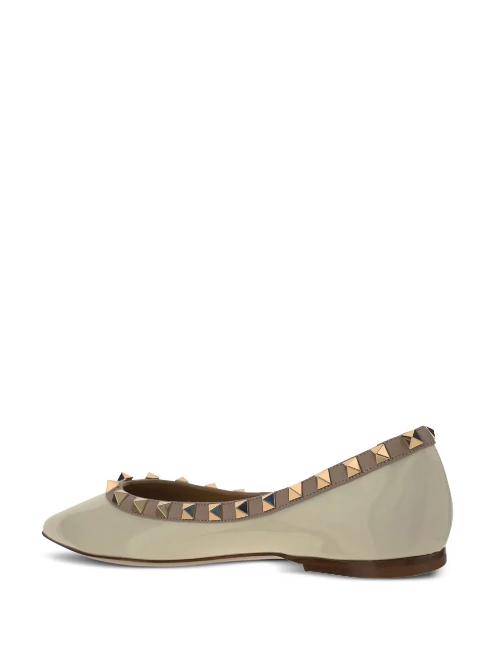 Valentino Garavani Rockstud Ballet Flats Neutrals Farfetch