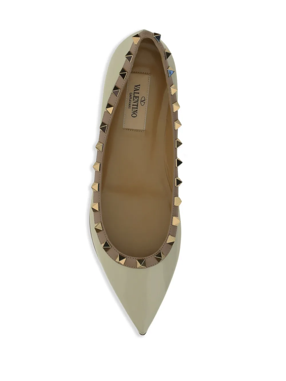 Valentino Garavani Rockstud Ballet Flats Neutrals Farfetch