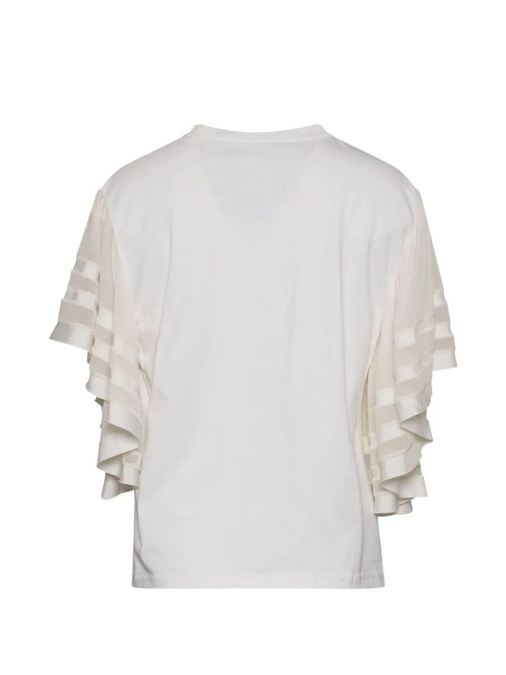  Chloé Blouse à Manches Rayées - Blanc 