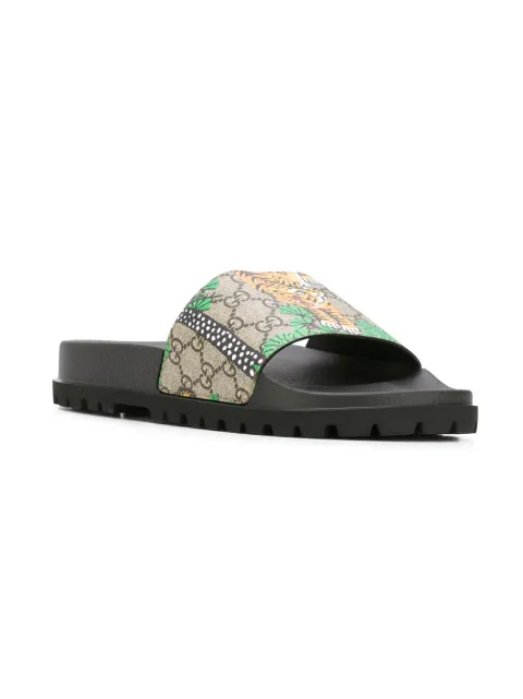 gucci tiger supreme slides