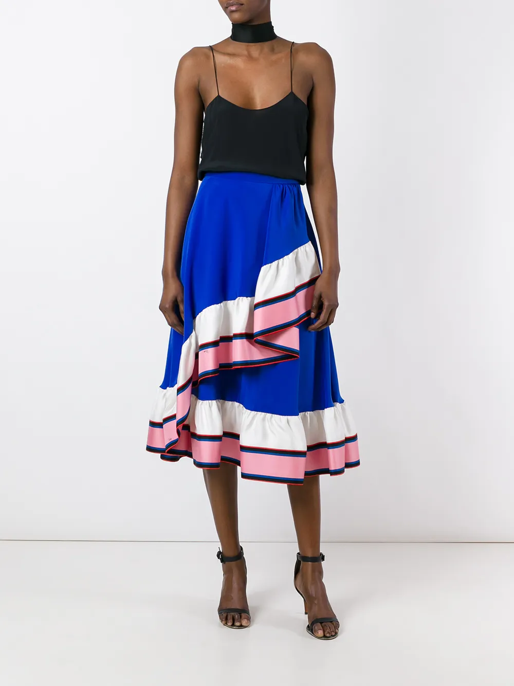 PUCCI ruffled detail A-line skirt - Blauw