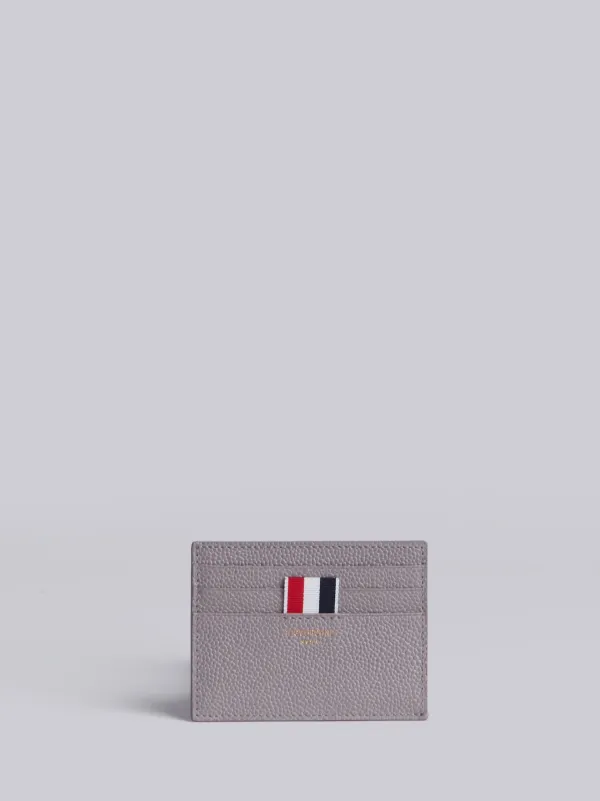Card Holder With Note Compartment In Grey Pebble Grain