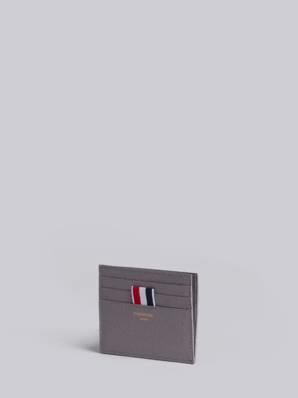 Card Holder With Note Compartment In Grey Pebble Grain