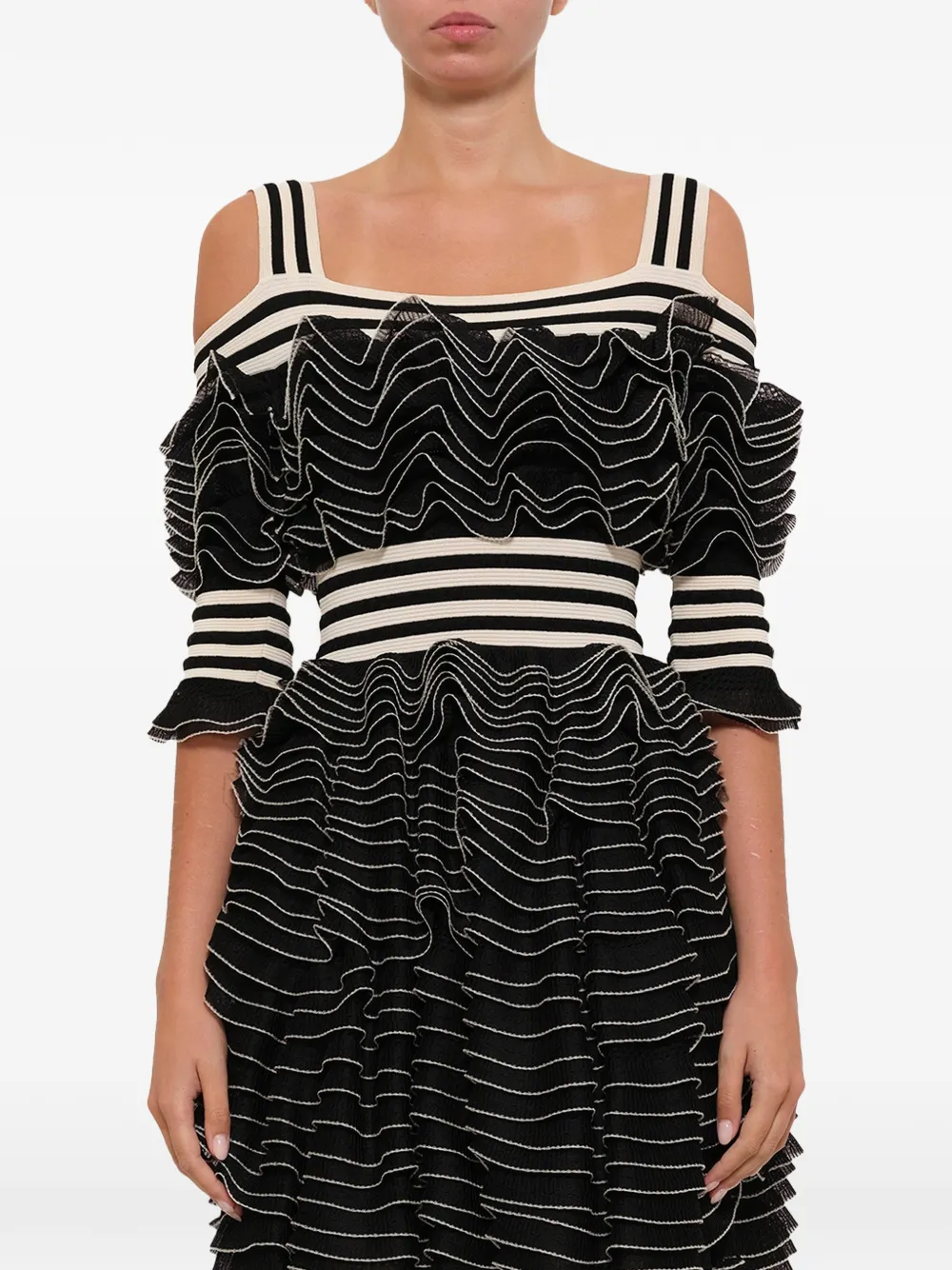 Alexander McQueen ruffle mini dress Zwart