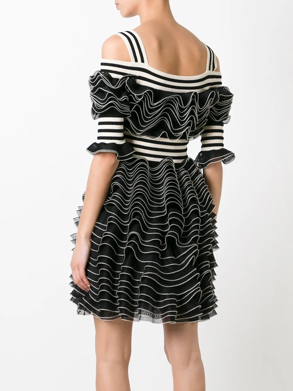  Alexander Mcqueen Minikleid Mit Rüschen   Schwarz 