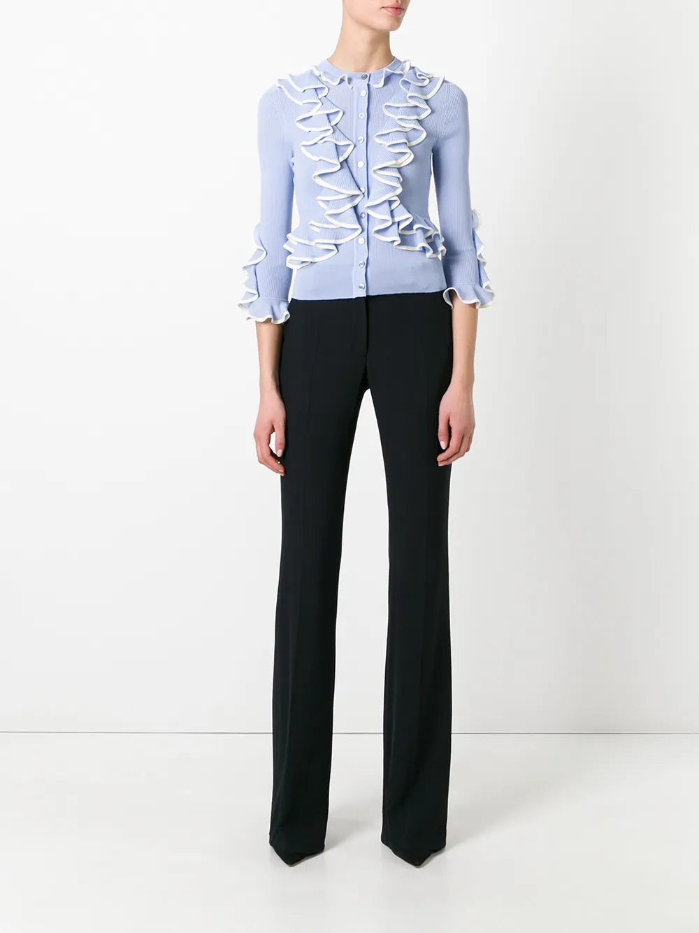 Alexander McQueen Cardigan mit Rüschen - Blau