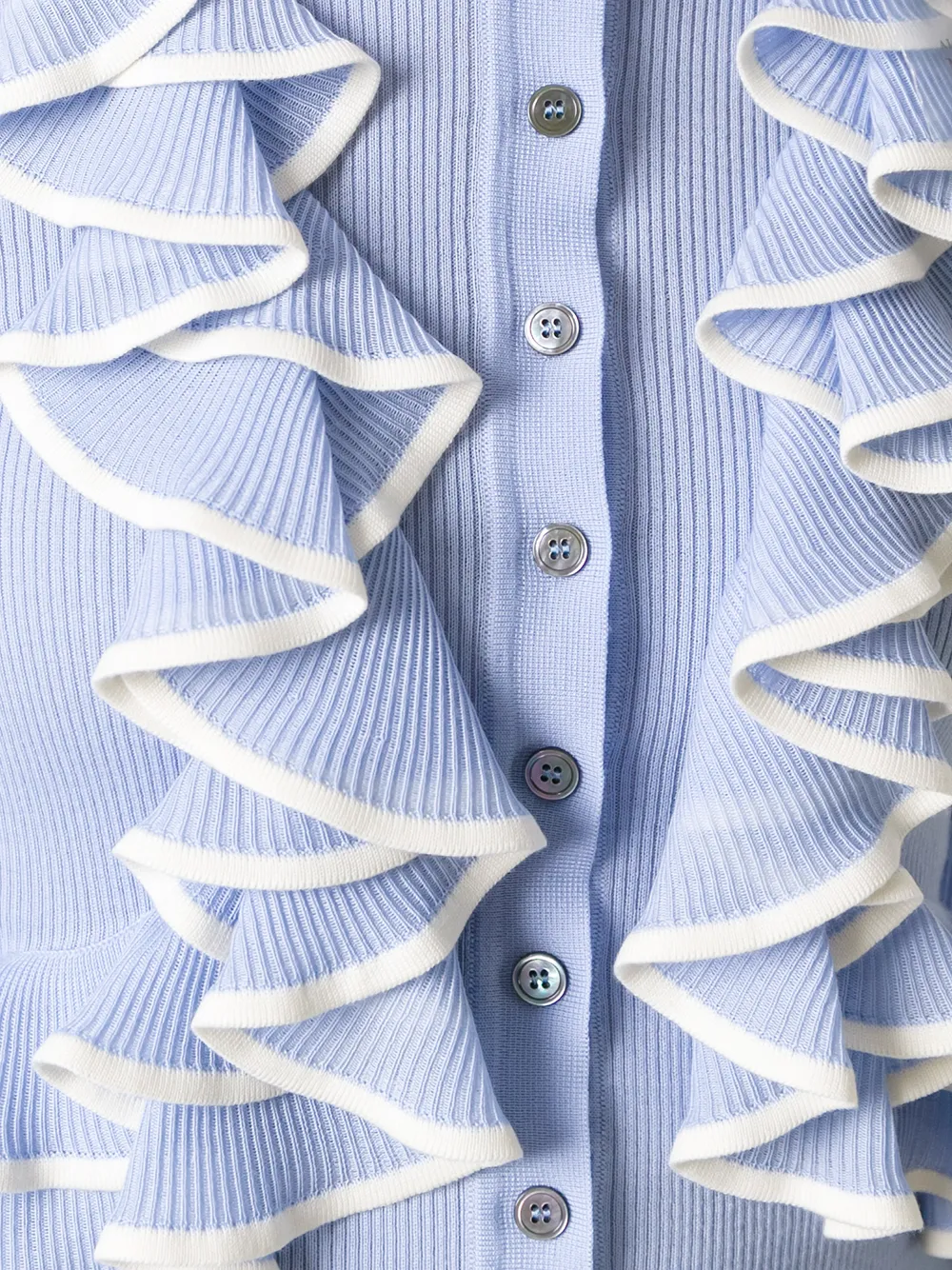  Alexander Mcqueen Cardigan Mit Rüschen   Blau 