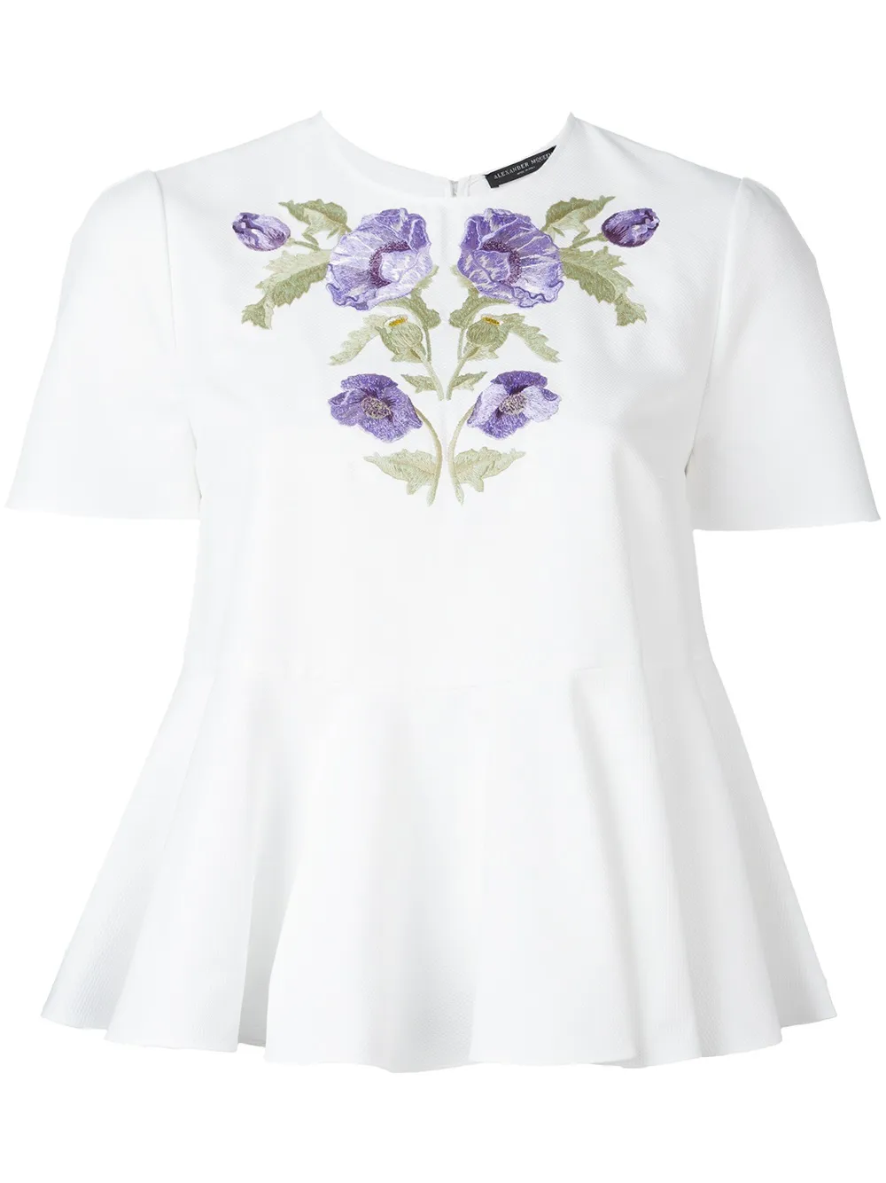 Alexander McQueen floral embroidered blouse - White