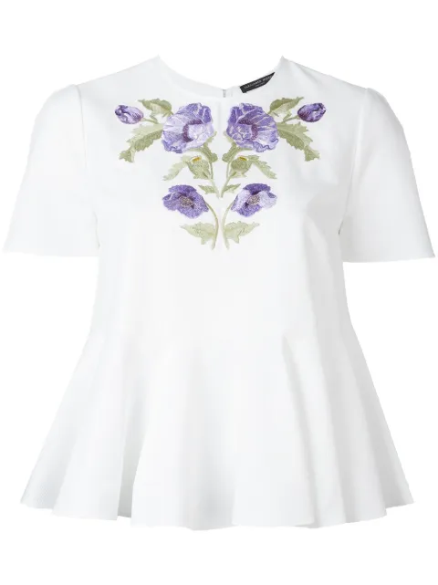 Alexander McQueen blusa con bordado floral