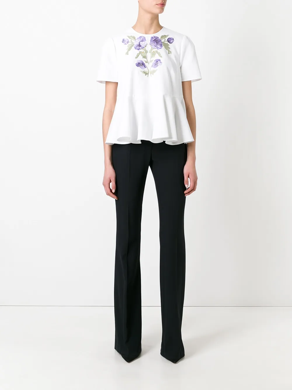  Alexander Mcqueen Bluse Mit Blumenstickerei   Weiß 