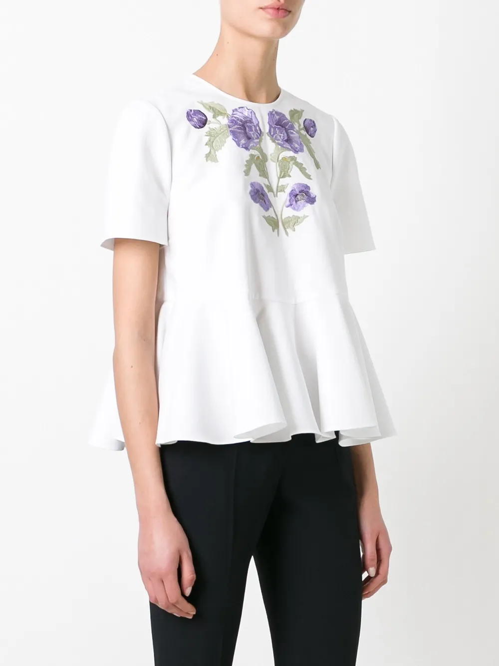  Alexander Mcqueen Bluse Mit Blumenstickerei   Weiß 