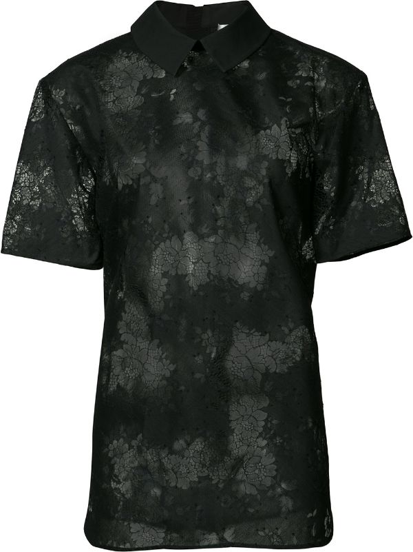 black floral polo shirt