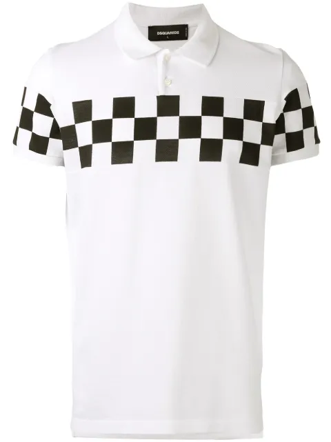 DSQUARED2 chest checkerboard polo shirt