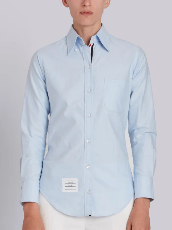Long Sleeve Shirt Grosgrain Placket In Blue Oxford