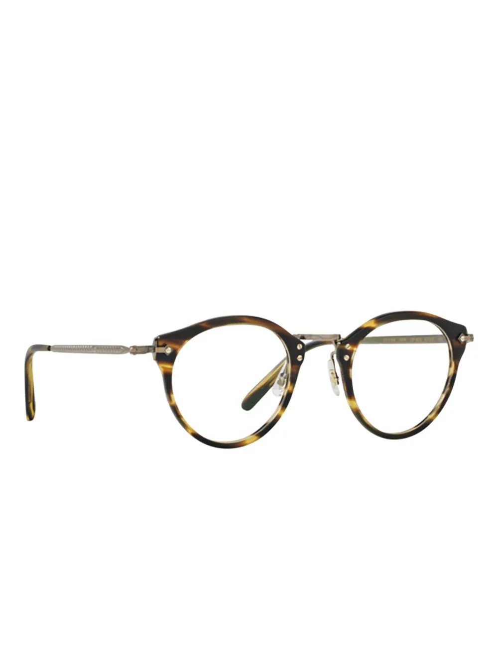 Oliver Peoples turtle-print round glasses | Women | Image 2