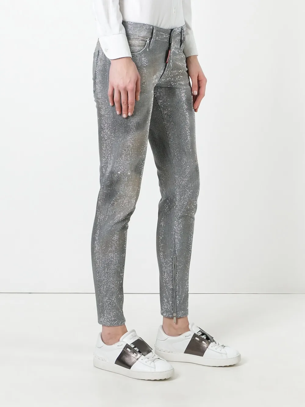 DSQUARED2 skinny studded jeans Grijs