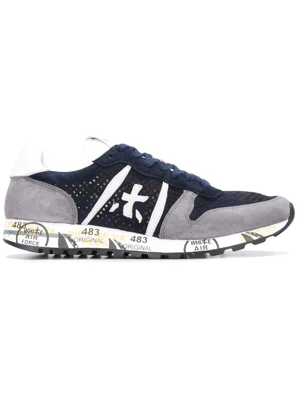 Shop blue Premiata Eric lace-up sneakers with Express Delivery - Farfetch