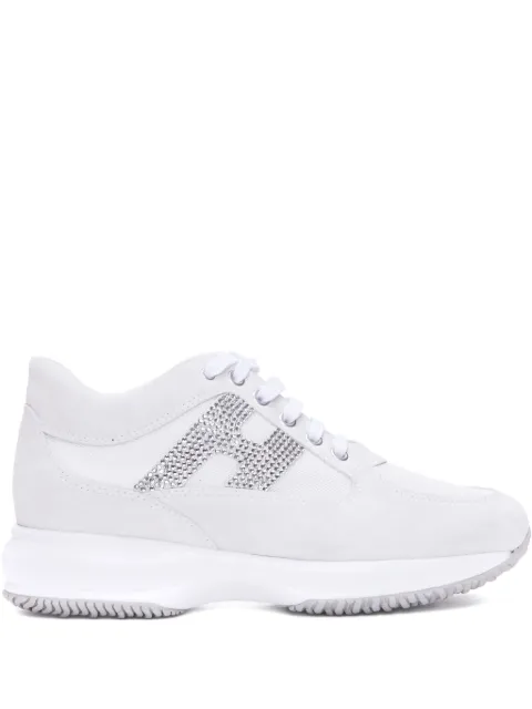 Hogan studded logo lace up sneakers