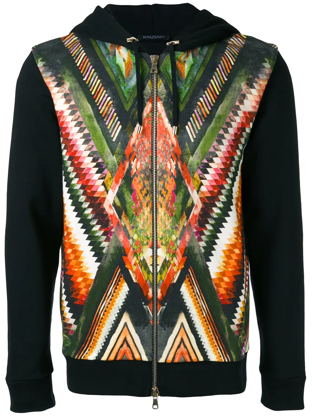 Balmain folkloric print hoodie | Black | Image 1