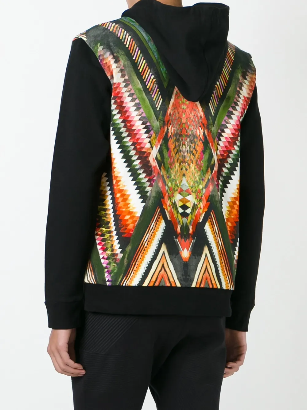 Balmain folkloristische print hoodie Zwart